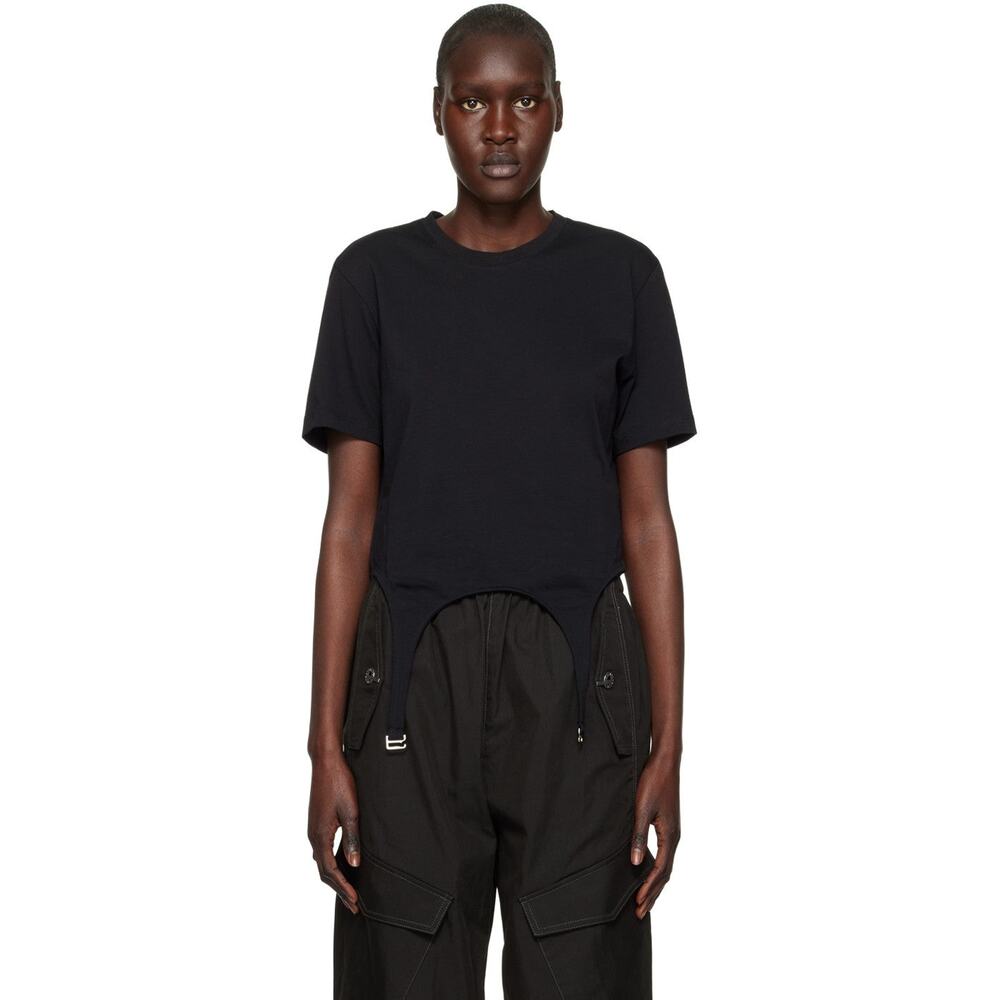 Dion Lee Garter Short Sleeve T-Shirt Black - M